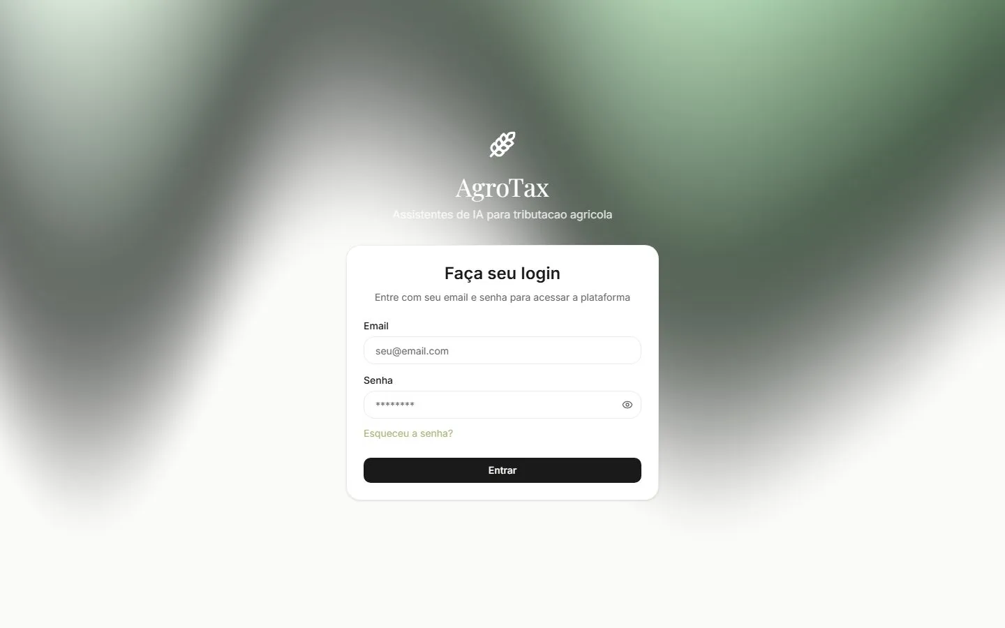 AgroTax: produção no ar: o produto vive atrás do login
