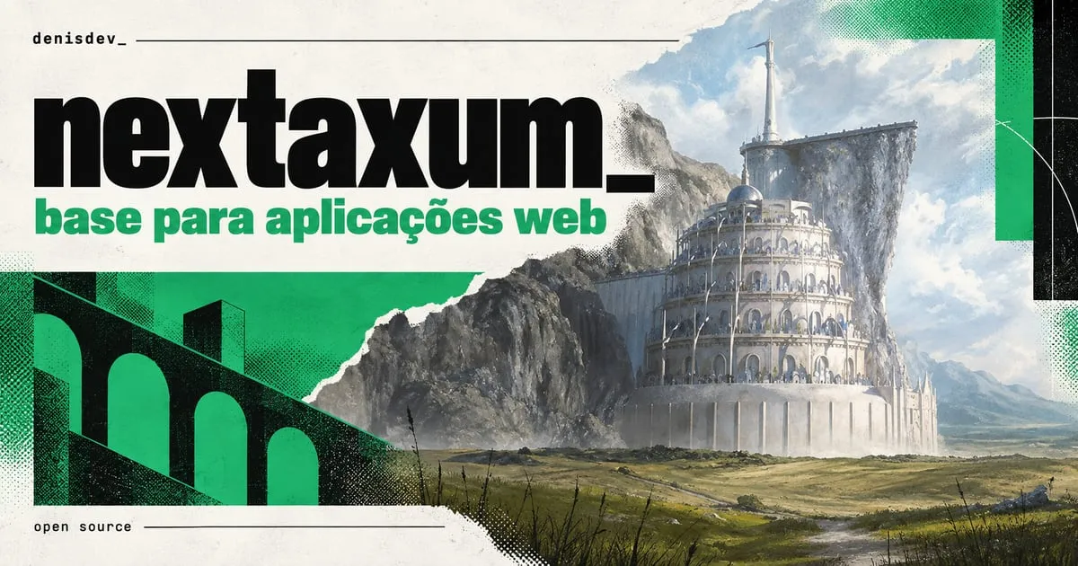 Capa de nextaxum: base para aplicações web, com a cidade branca de Minas Tirith.